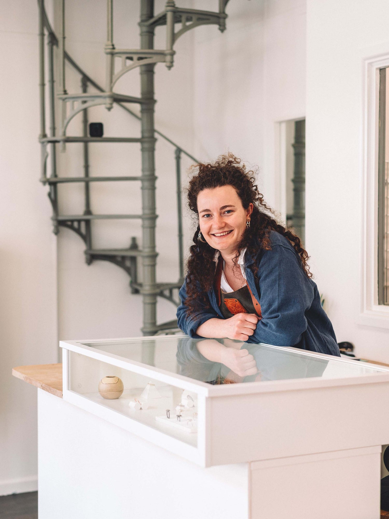 photogtaph of roz in her shop on island road in barry