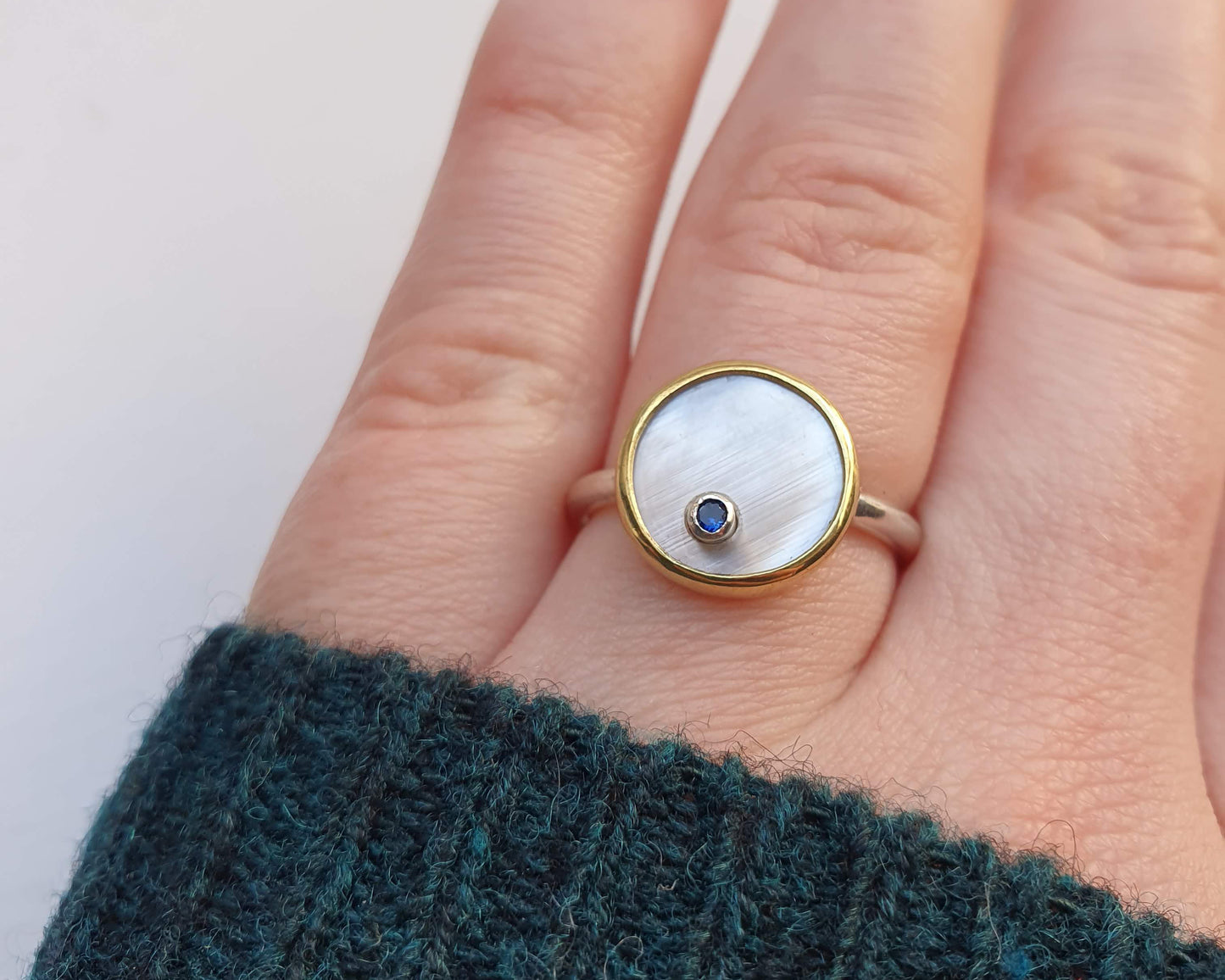 Mimi Ring : Silver+Brass : Sapphire