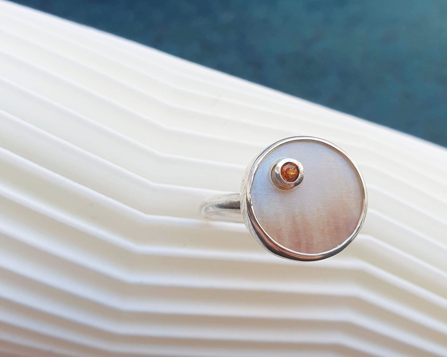 Mimi Ring : Silver : Hessonite Garnet