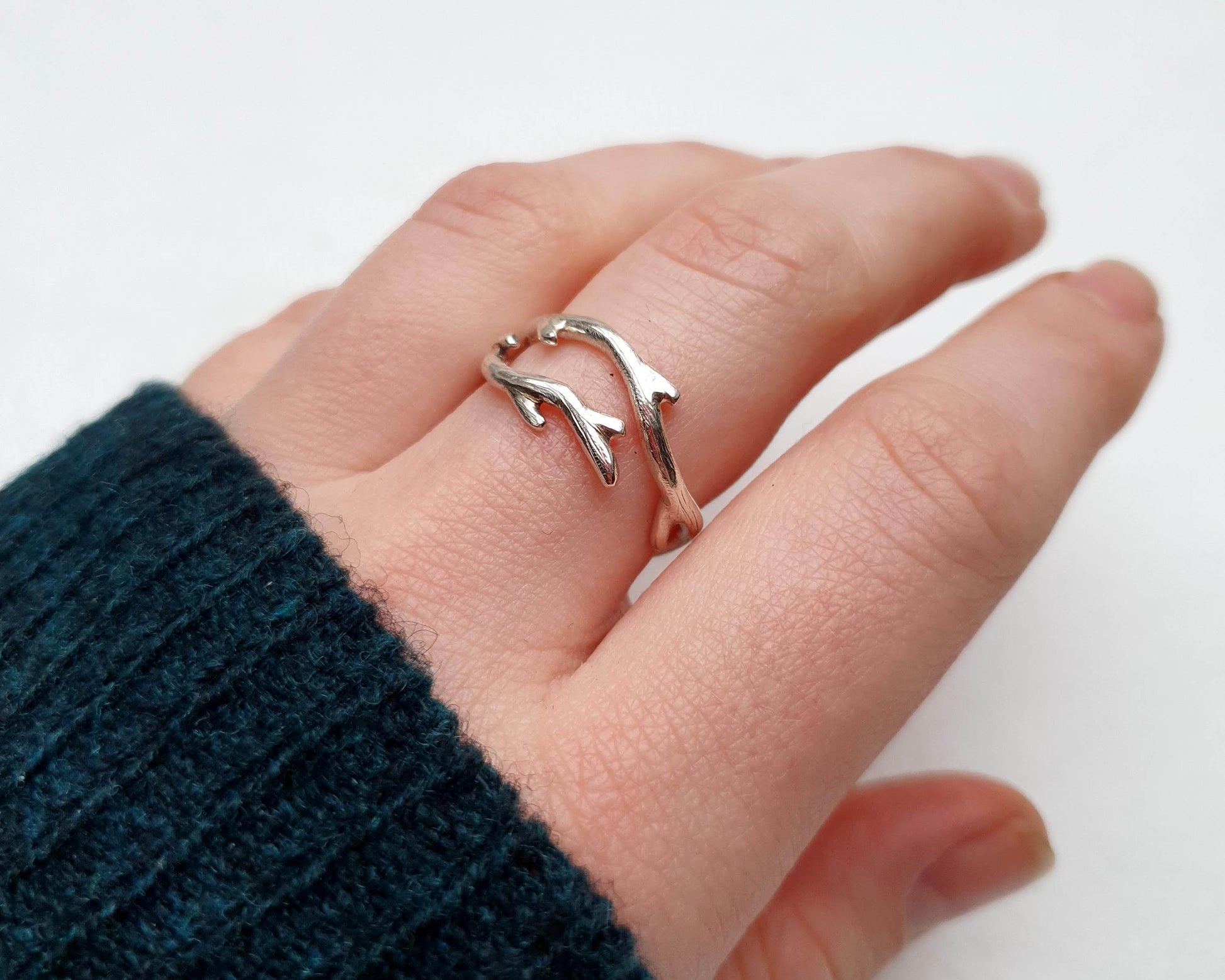 Silver Twig Ring