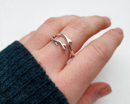 Silver Twig Ring