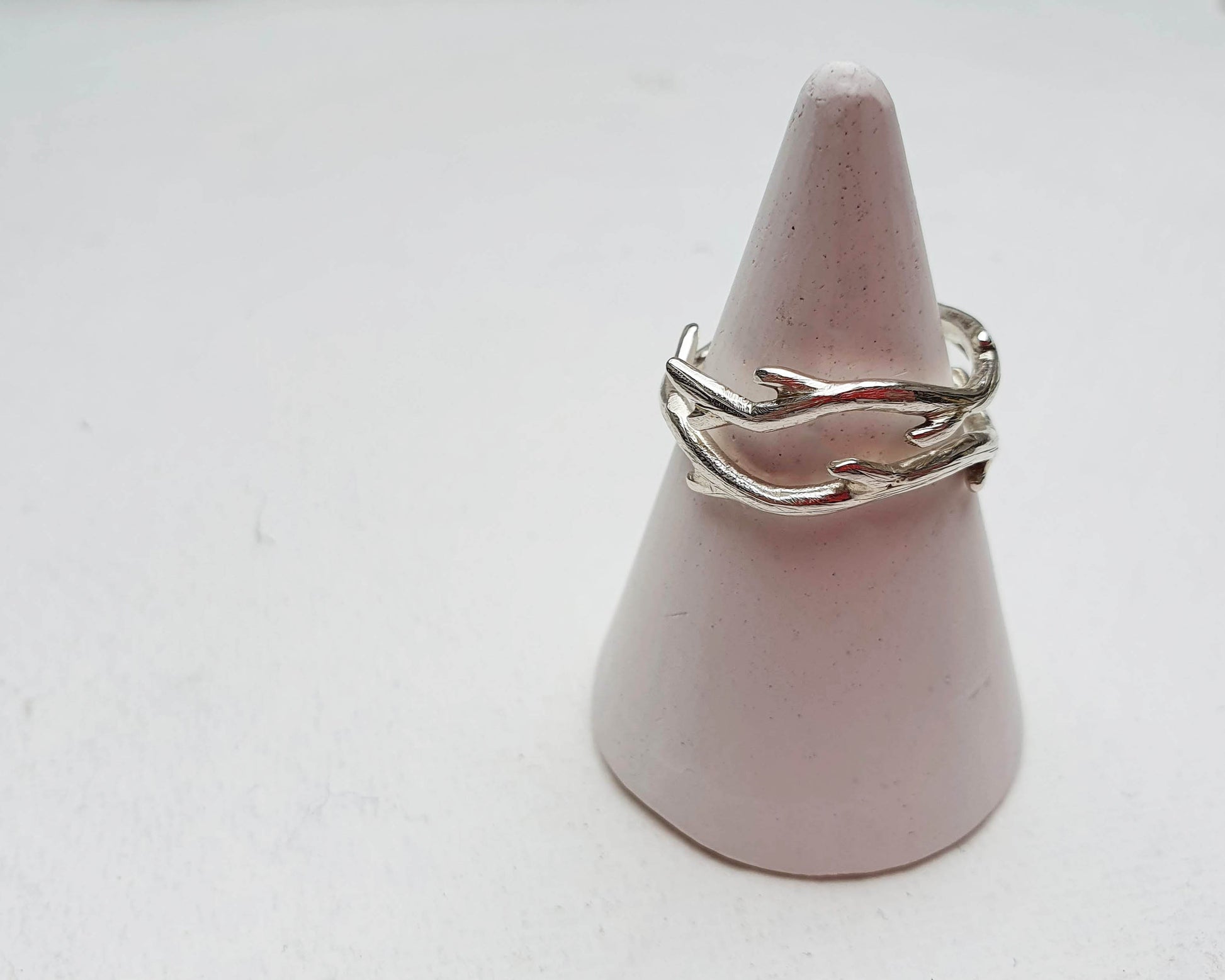 silver twig ring handmade