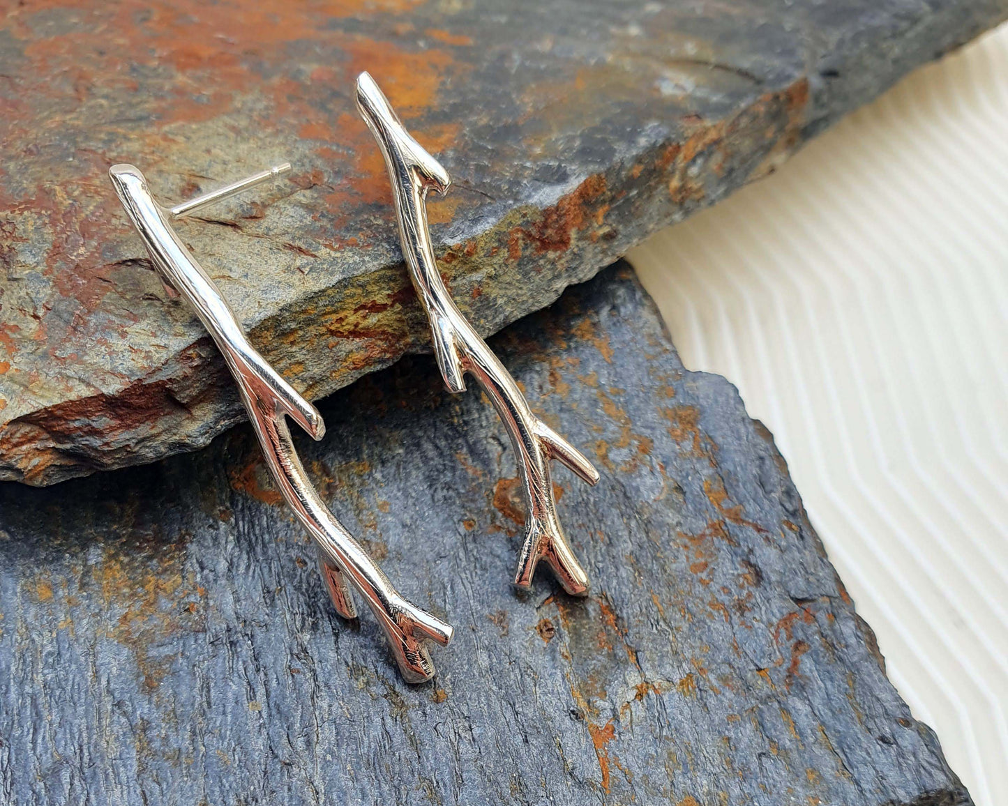 Earrings : Silver Twigs