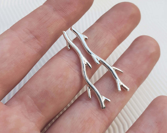 Earrings : Silver Twigs