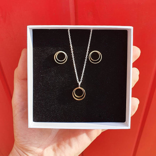 Radial Earrings and Necklace Set