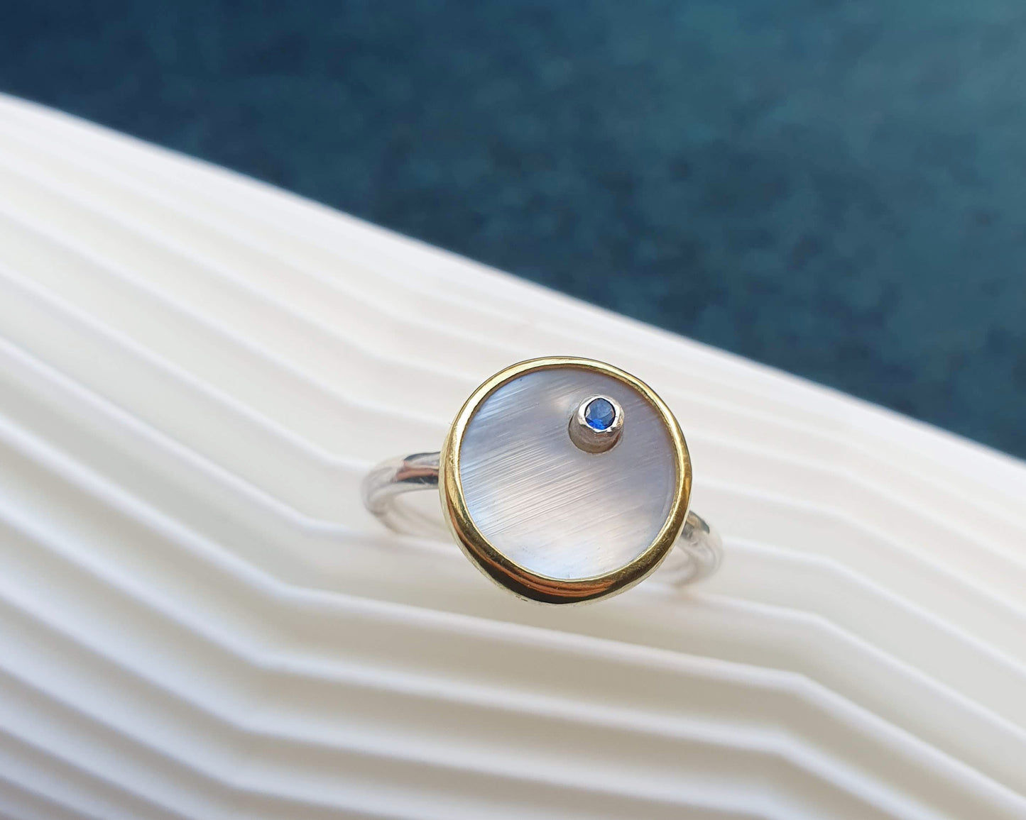 Mimi Ring : Silver+Brass : Sapphire