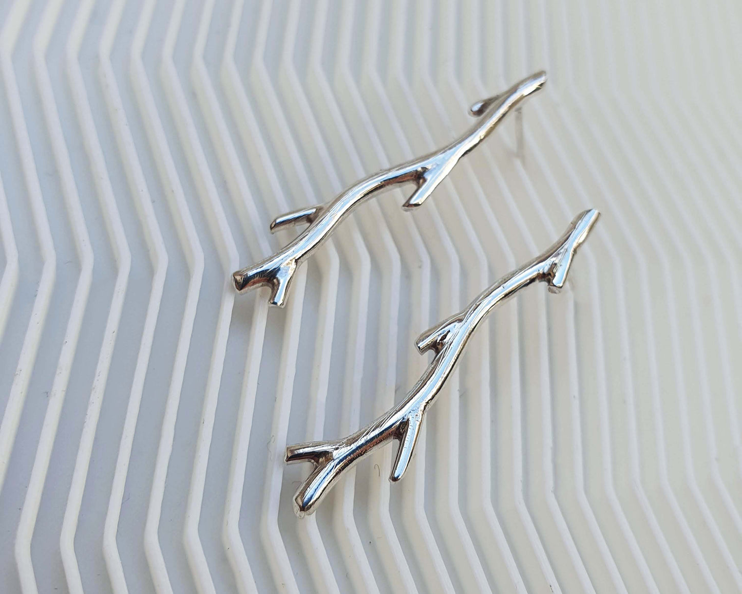 Earrings : Silver Twigs